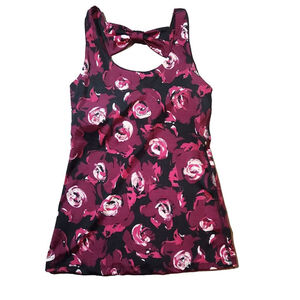 Beyond Yoga Kate Spade Active Tank Top Shirt Burgundy Floral Size Small